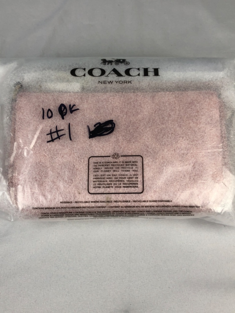 NWT Coach Plaza Bag 18 In Signature Canvas Brass Melon Pink CCD38 Wristlet - Picture 12 of 13
